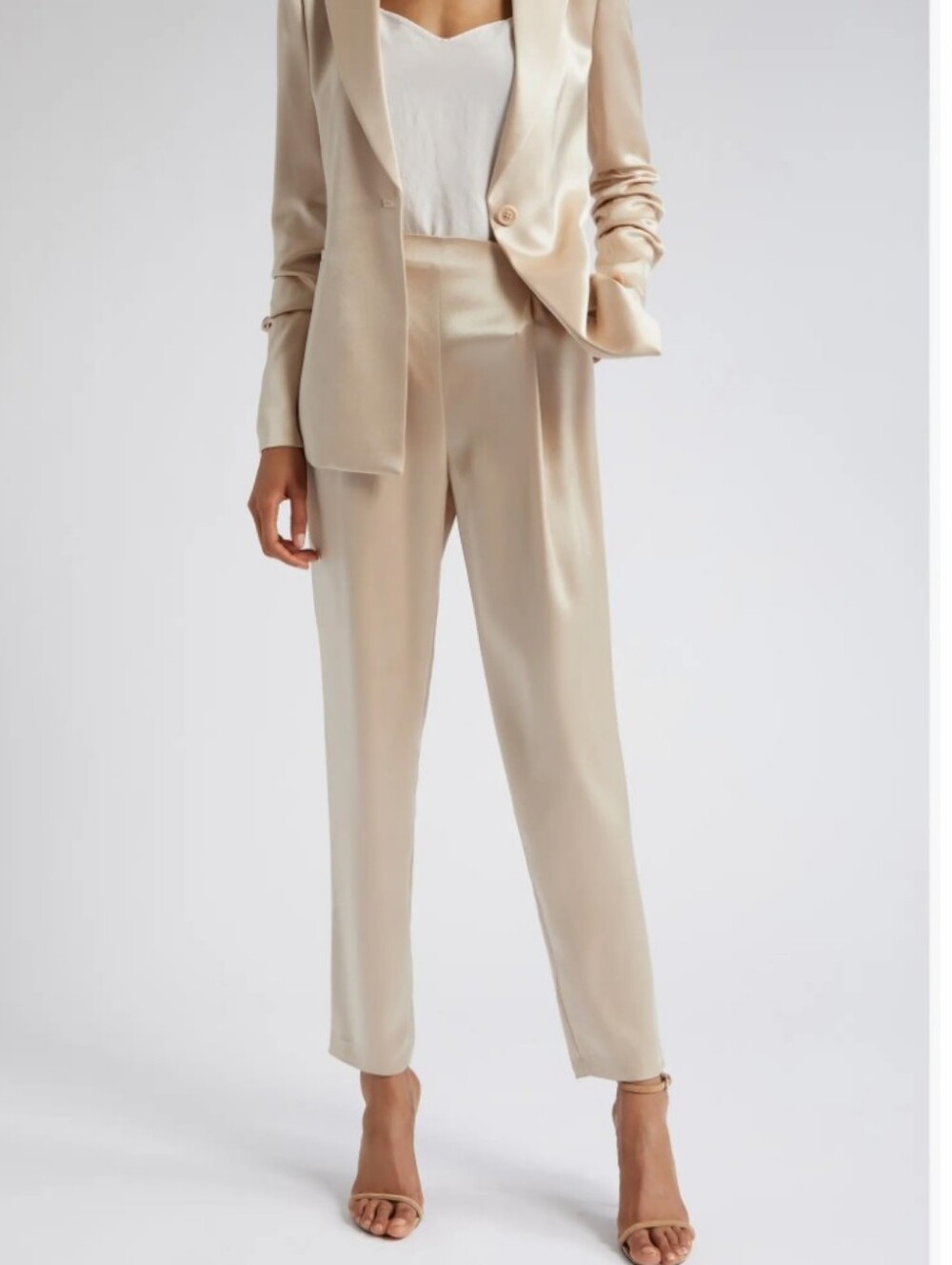 ALICE + OLIVIA JESSIE SLIM SATIN PANTS WOMENS SIZE 8 - Picture 1 of 16